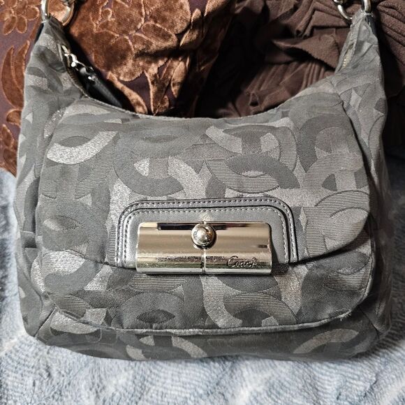 Coach Optic Art Jacquard Hobo Shoulder Bag Purse - Picture 2 of 8
